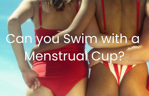 Can you swim with a menstrual cup over image of women