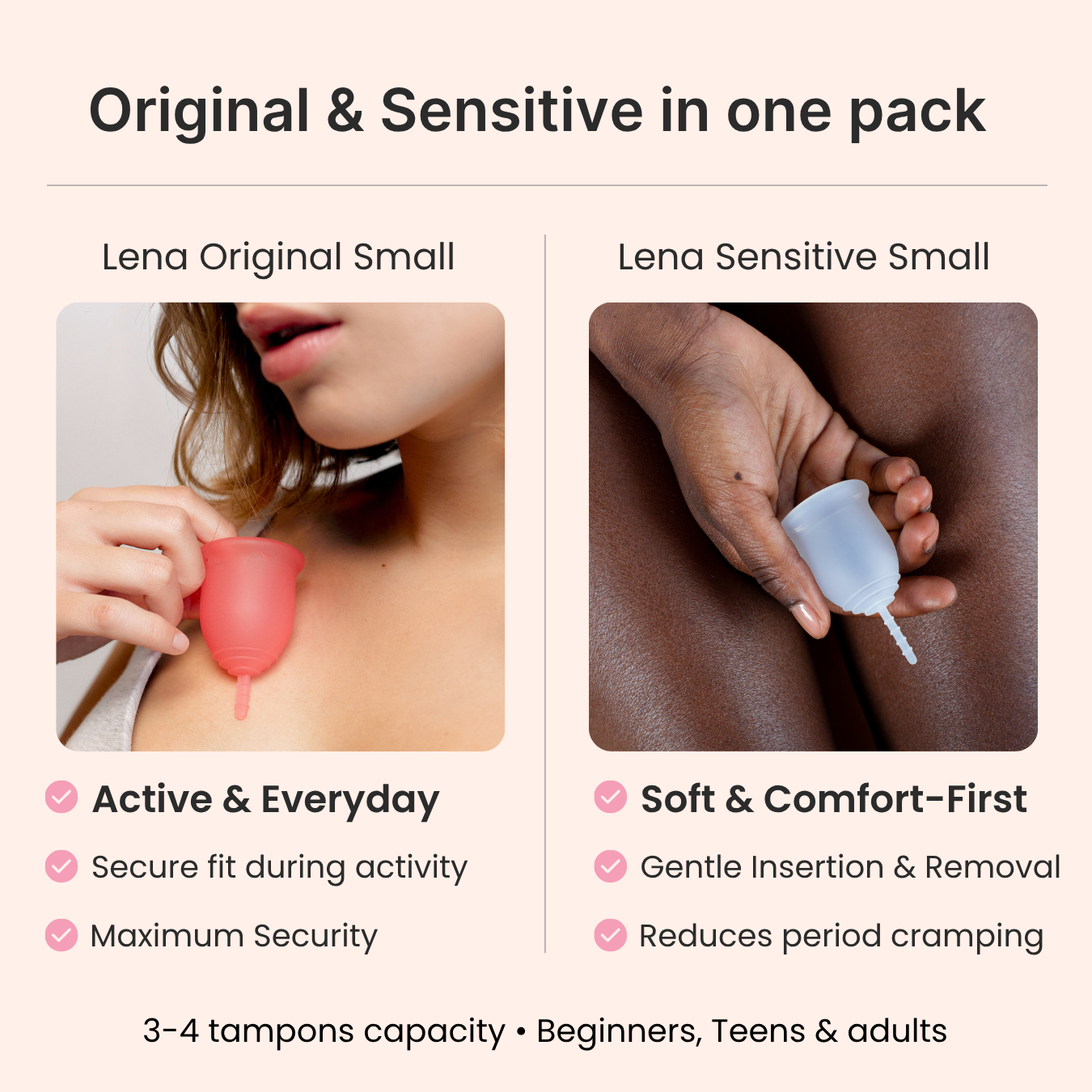 Lena 2-Pack - Original Small & Sensitive Small Cups