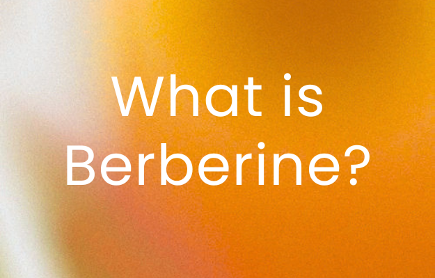 A yellow and brown blurred background with the text "What Is Berberine?" overlaid