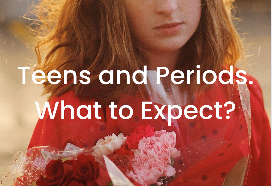 Teens and periods. What to expect. Young woman in background