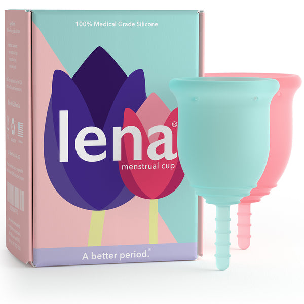 Lena Menstrual Cup 2-Pack Turquoise and Pink